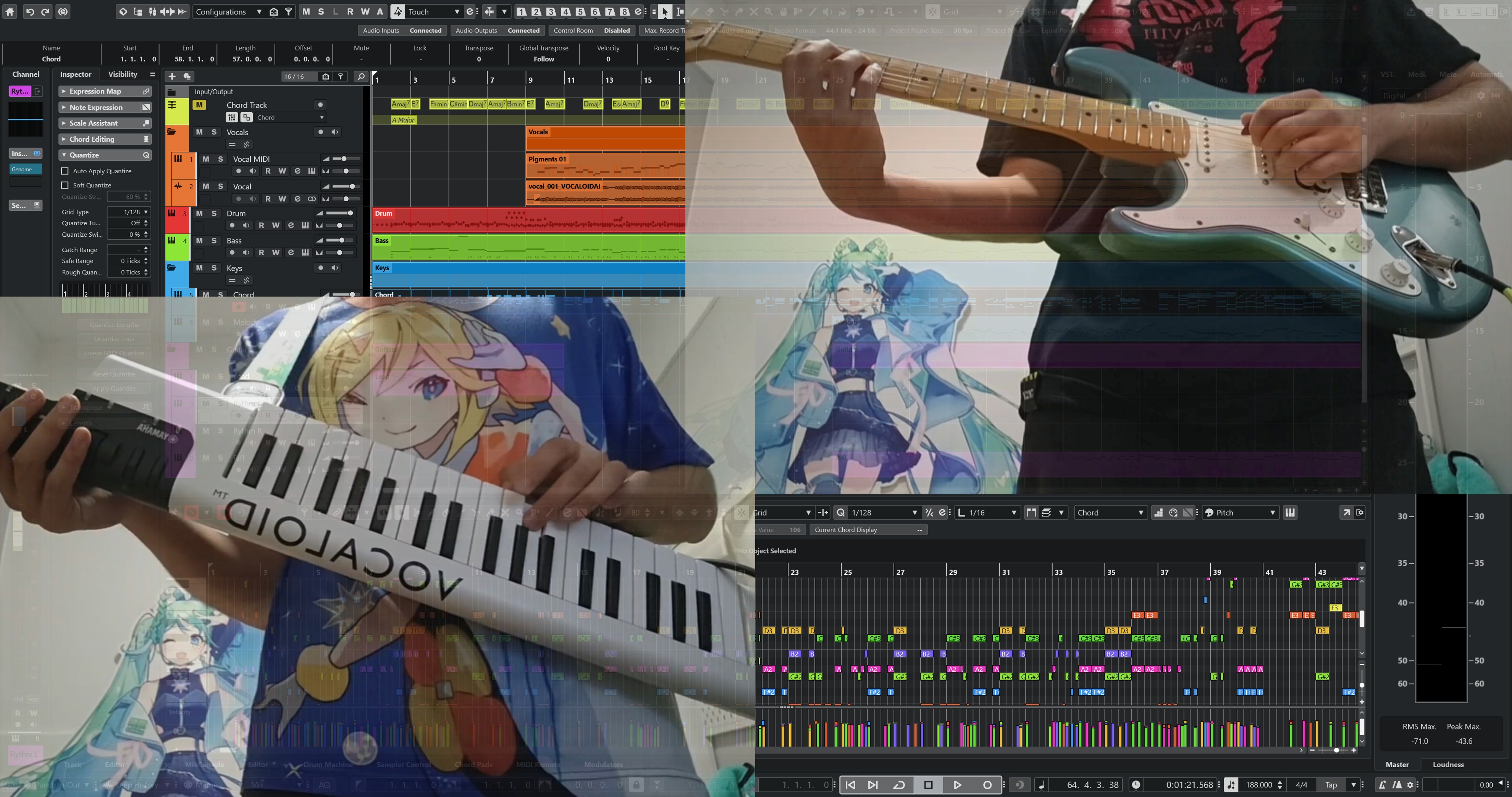 Me playing guitar and keytar. I can also compose and arrange music.